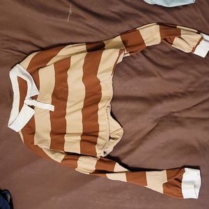 Stripped Long Sleeve Cropped Shirt